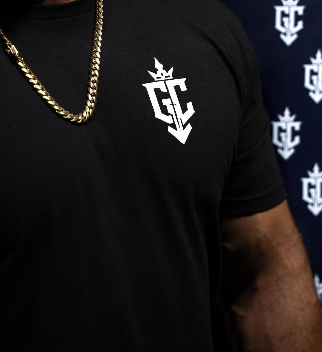 Close-up of the black GC Fight Club t-shirt